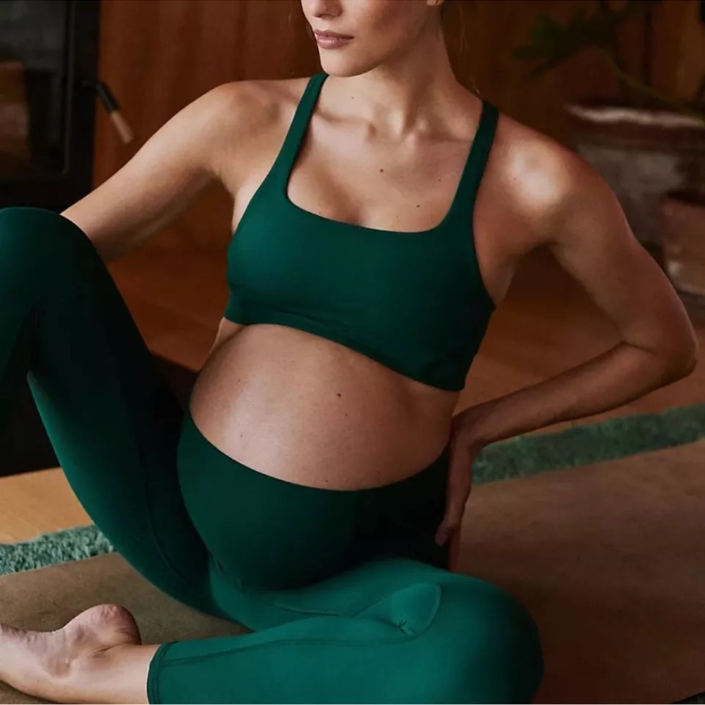 Free People Movement X Hatch Never Better Square Neck Garden Green Maternity Bra